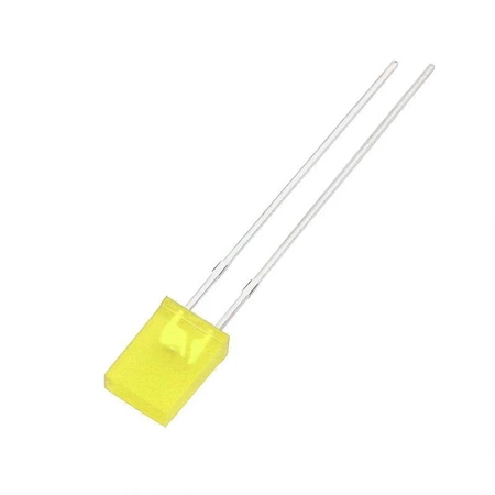 Dioda LED prostokątna 2 × 5 mm żółta 585 nm, 10 mcd, kąt 120°