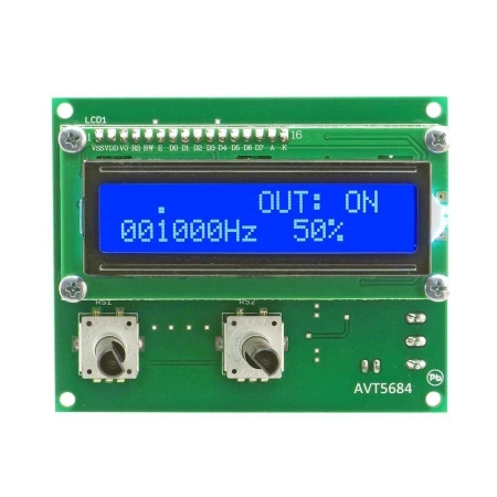 Cyfrowy generator sygnału prostokątnego 1 Hz-499 kHz - zlutowany KIT AVT 5684