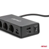 Rozgałęziacz gniazda zapalniczki 12/24V – 3x gniazdo + 3x USB-A + USB-C PD, 148W, ON/OFF AMIO-04836