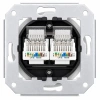 Gniazdo Ethernet Cat.5e x2 okrągłe białe ceramiczne podtynkowe (moduł bez ramki) - Ceramic Loft