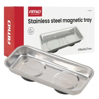 Miska magnetyczna prostokątna 150 × 65 × 27 mm ze stali nierdzewnej, AMIO-04917