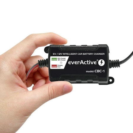 Ładowarka, prostownik samochodowy automatyczny do akumulatora 6V / 12V everActive CBC-1 v2