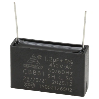Kondensator rozruchowy do silnika 1,2µF 450VAC, CBB61, do druku, 36 × 11 × 22 mm, EPERS