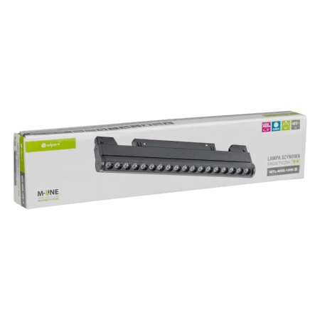 Reflektor szynowy magnetyczny liniowy regulowany 18W 1400lm 4000K czarny M-LINE