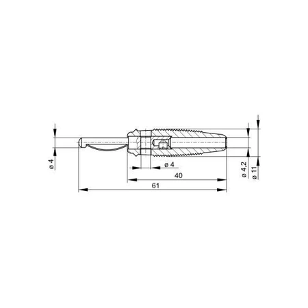 Wtyk izolowany 4mm z otworem 4mm i boczną sprężyną dociskową, przykręcany 16A, niebieski