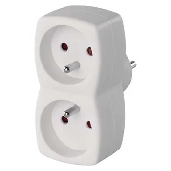 Rozgałęźnik sieciowy 230 V, 2 gniazda, 10 A, biały, EMOS P0028N