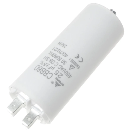 Kondensator rozruchowy do silnika 25uF 450VAC, 4 konektory, 40x93mm