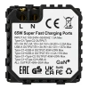Ładowarka USB A + 2xC 65W GaN biała podtynkowa z ramką szklaną - TAWOIA Glass
