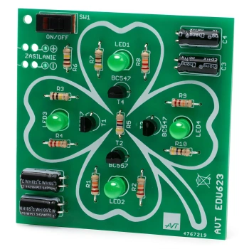 Czterolistna koniczynka LED. Zestaw DIY do nauki lutowania AVT EDU623