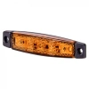 Lampa obrysowa LED pomarańczowa 6 diod 12/24 V, 96 × 20 mm, montaż poziomy i pionowy - L2256-B