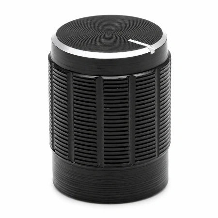 Gałka aluminiowa do potencjometru na oś 6mm - 12,8x17mm - czarna, srebrny znacznik - GCL13