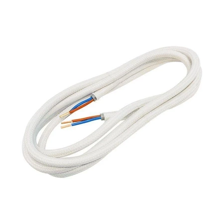 Przewód elektryczny 2x0.75mm2 w oplocie, biały, 1.8m