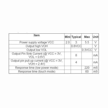 Czujnik dotykowy pojedynczy TTP223 14x11mm - Touch Sensor do Arduino