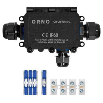 Puszka natynkowa IP68 Heavy-Duty z 3 dławnicami M20/M16, OR-JB-13815/3 ORNO