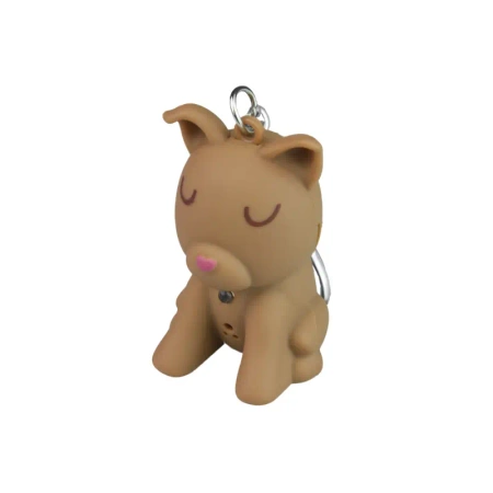 Latarka LED brelok z dźwiękiem – zwierzaki: żabka, kaczuszka, kotek, piesek