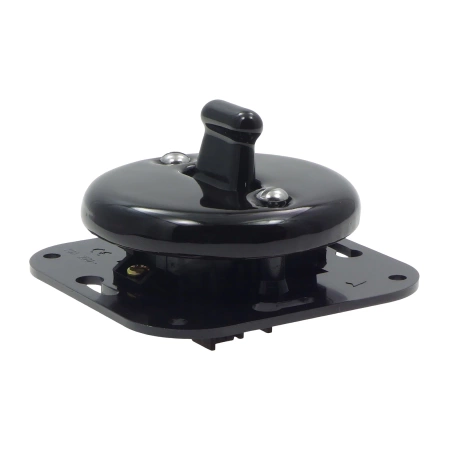 Włącznik światła pojedynczy dwubiegunowy dźwigniowy ceramiczny, okrągły podtynkowy czarny Ceramic Loft