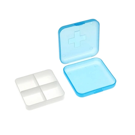 Organizer 6.5x6.5x2.1cm, niebieski, 4 przegródki OR201