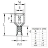 Konektor płaski żeński w pełnej izolacji 4.8mm 0.8mm 0.5-1.5mm²  - końcówka kablowa SGE
