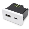 Ładowarka USB 20W super fast USB A+C biały, moduł 1/2 do ramki Tawoia Glass