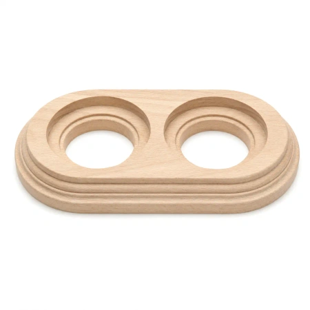 Ramka drewniana naturalna 2-modułowa do gniazd i włączników natynkowych Ceramic Classic Loft