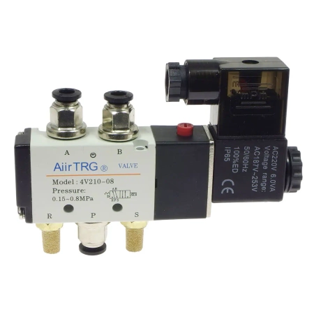 Elektrozawór pneumatyczny, 230 V, 0,15–0,8 MPa, 4V210-08, ze złączami