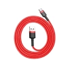 Kabel USB-A do USB-C 1m, szybkie ładowanie QC3.0 3A, nylonowy oplot, czerwony Baseus