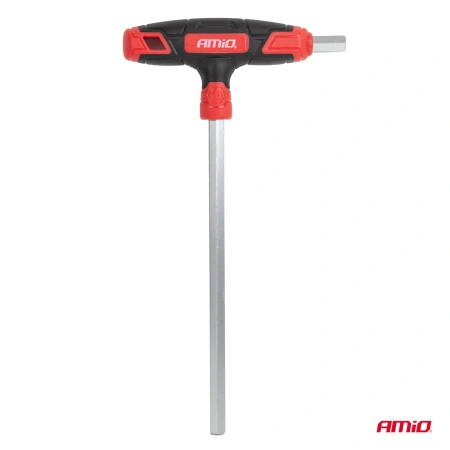 Klucze imbusowe z rękojeścią T 2–10 mm, zestaw 8 szt., stal Cr-V, AMIO-04826