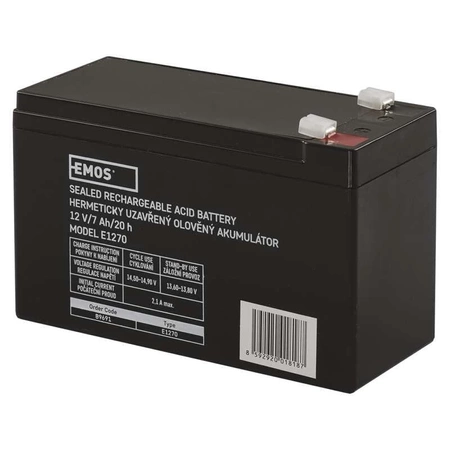 Akumulator żelowy bezobsługowy, 12 V, 7 Ah, 151 × 65 × 94 mm, 2,05 kg, EMOS B9691