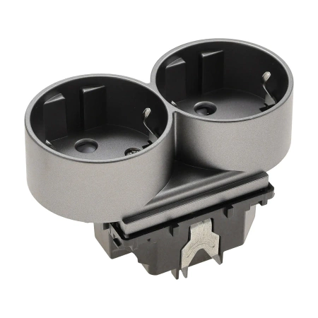 Moduł - Gniazdo elektryczne Schuko podwójne - szary - Tawoia Glass