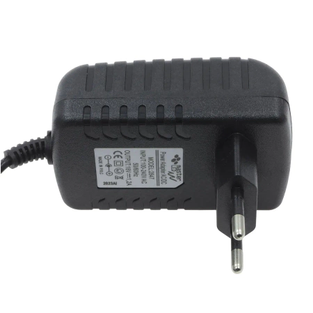 Zasilacz impulsowy 18 V DC, 1,2 A, 18 W, wtyk DC 2,1/5,5 mm, czarna