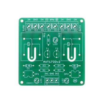 Moduł przekaźnikowy 2-kanałowy 12 V z optoizolacją - PCB do projektu AVT 1733