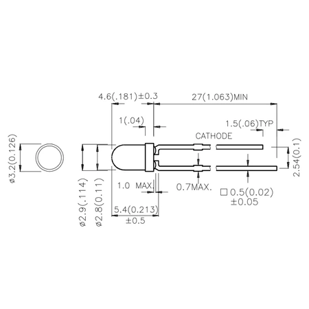 Dioda LED f3 zielona 2mcd, Kingbright L-934LGD