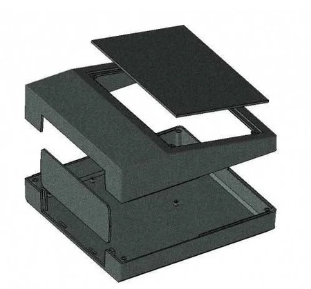 Obudowa 220x220, h=78/47mm, pulpitowa z panelem, Z25