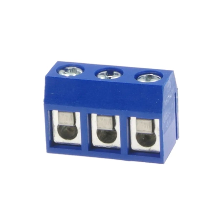 Złącze śrubowe 3 pola, raster 5, h=9mm kątowe DG301