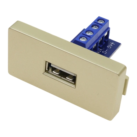 Moduł 1/2 - ładowarka USB 2.4A, 1x USB - złoty - kompatybilny z ramkami Tawoia Glass