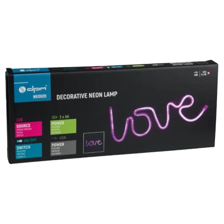 Neon LED "love", dekoracja LED 34x12,5cm zasilanie z baterii lub USB