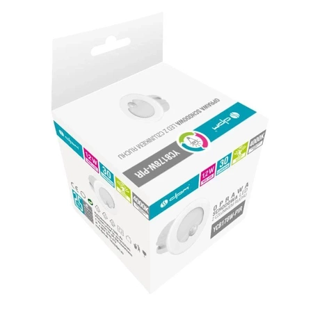 Oprawa LED schodowa z czujnikiem ruchu, okrągła, biały mat