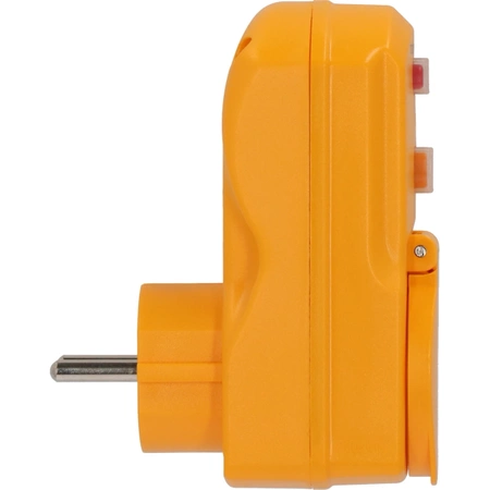 Przejściówka z wyłącznikiem różnicowoprądowym wtyk - gniazdo 230V 16A IP54