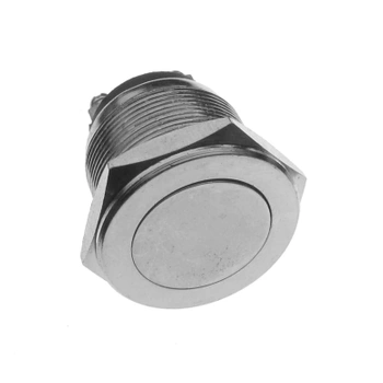 Przełącznik chwilowy OFF-(ON) reset metalowy PBS-28B płaski