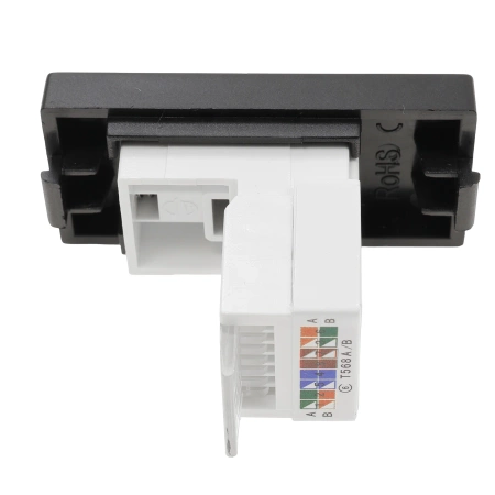 Moduł 1/2 - gniazdo RJ45 Ethernet Cat6 - czarny - kompatybilny z ramkami Tawoia Glass