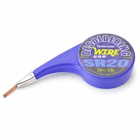 Plecionka lutownicza SR20, szerokość 3 mm, długość 2 m, z podajnikiem, Mechanic