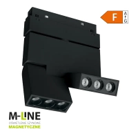Reflektor szynowy magnetyczny liniowy podwójny regulowany 6W 480lm 4000K czarny M-LINE
