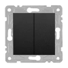 Włącznik światła podwójny, montaż podtynkowy, kolor czarny QUAD Electromalt, QAD1008B