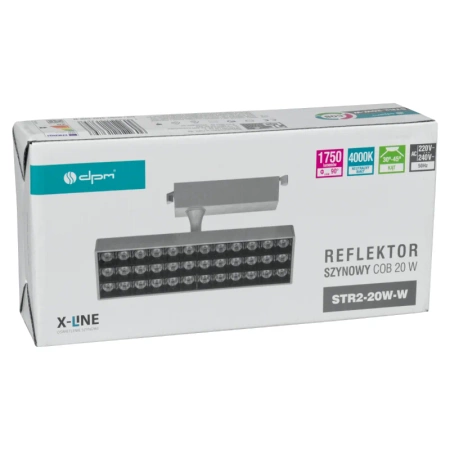 Reflektor szynowy LED, 20W, 1750lm, 4000K, biały, X-LINE