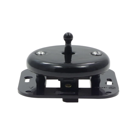 Włącznik światła schodowy dźwigniowy ceramiczny, okrągły z ramką, podtynkowy czarny Ceramic Loft