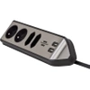 Listwa zasilająca 4 gniazda + 2× USB, 16 A, 3G1,5, narożna, z uziemieniem, srebrno-czarna, Brennenstuhl Estilo