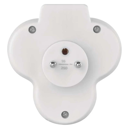 Rozgałęźnik sieciowy 230V, 3 gniazda, 10A, biały, włącznik, EMOS P0026S