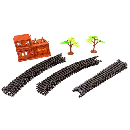 Zestaw Realistyczna Kolejka Rail King - Parowóz + 3 Wagony