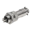 Gniazdo + wtyk C01/06 na panel 6 pin długość 43.6mm