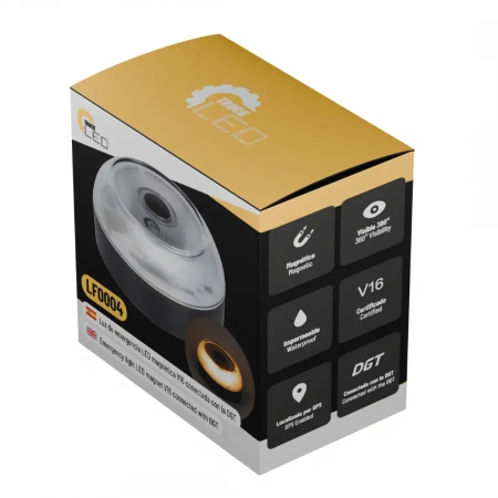 Lampa ostrzegawcza LED do pojazdu, 2W, światło pomarańczowe, magnes, IP54, ALR-LF0004